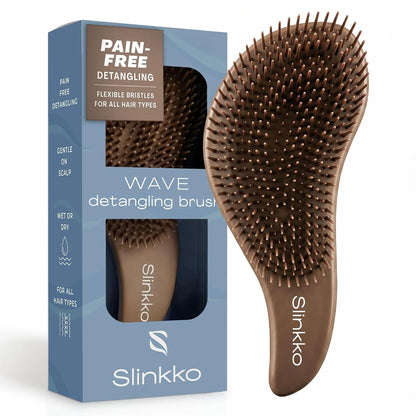 Detangler Brush, Hair Brush for Women, Men & Kids - Detangling Hair Brush for Curly, Thick, Fine & Wavy Hair - Anti-Breakage Wave Brush, Pain-Free Hairbrush, Special Edition Burgundy