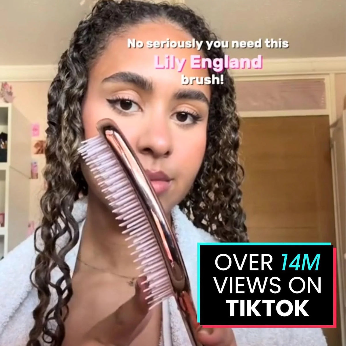 Lily England Pink Hair Brush for Women Detangling for Curly Wet & Dry Hair