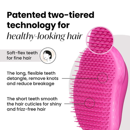Tangle Teezer, The Fine and Fragile Detangling Hairbrush for Wet and Dry Hair, Colour Treated, Fine, Fragile Hair, Berry Bright