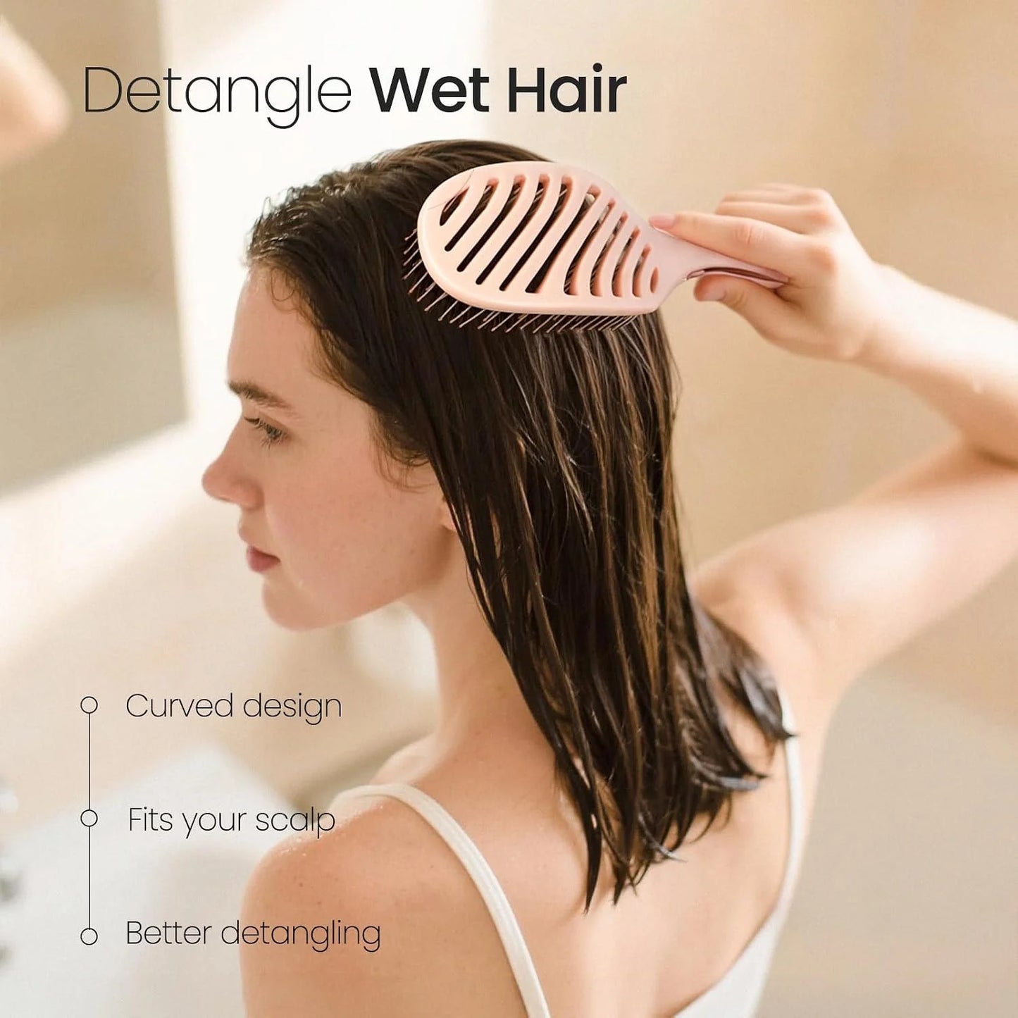 AIMIKE Vented Hair Brush for Fine Thin Hair, Gentle Detangler for Women