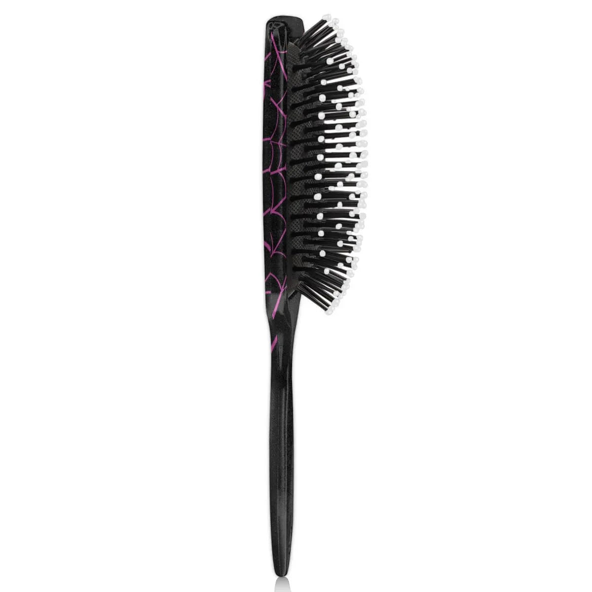 Personalized-Kids-Hair-Brush for Boy Girls Custom Gift Detangler Brush Soft Bristle Hair Brushes Travel Hair Brush for All Hair Types Christmas Hallowmas Spider Web Sliver Dot