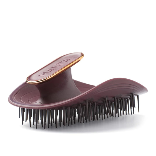Manta Original Anti-Breakage Hairbrush – Gentle Detangling Brush for Wet & Dry Hair, Flexible Hairbrush for All Types, Healthy Hair Care for Women & Men, Burgundy