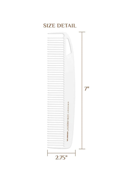 Cricket Ultra Smooth Coconut Conditioning Comb – Infused with Coconut Oil & Keratin for Frizz-Free Shine and Hydration, Ideal for Mid-Length, Thick, and Textured Hair
