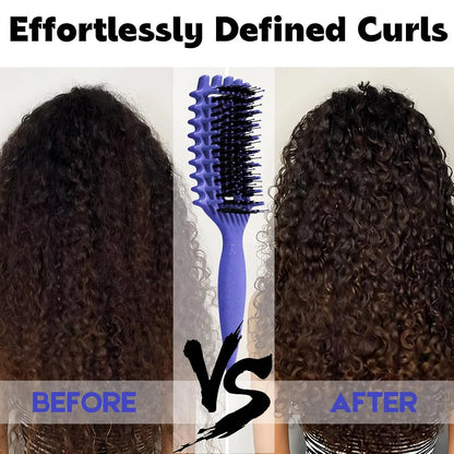 Curly Hair Brush Candybrush Curl Defining Brush for Detangling Shaping and Defining Curls for Women, Men, Wet & Dry Hair (Green Pink)