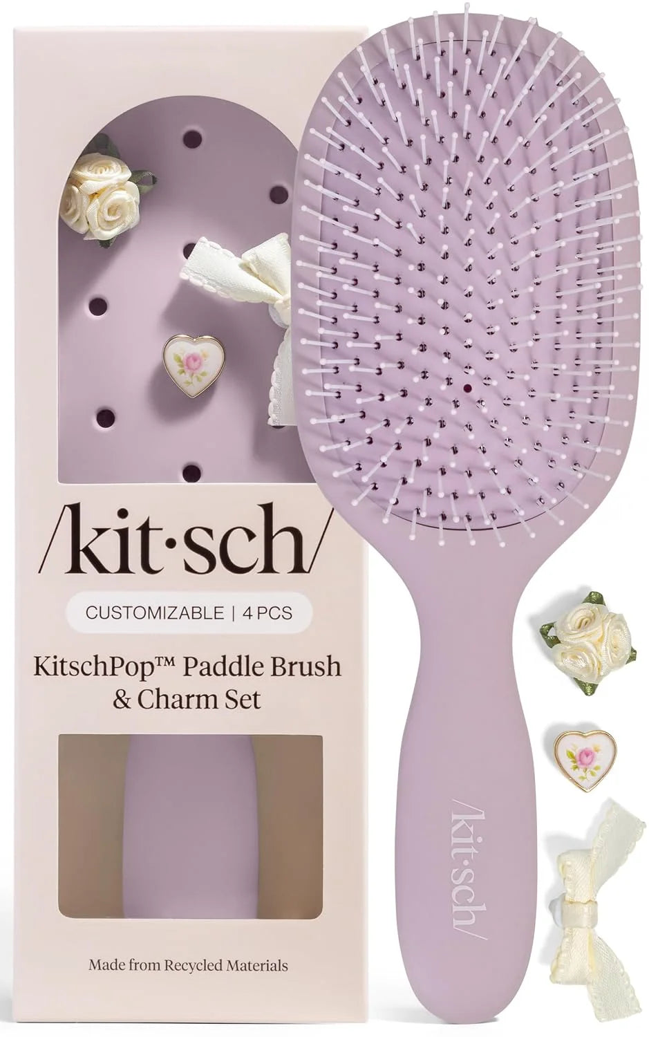 KitschPop™ Paddle Brush | Hair Brushes for Women – Soft Violet