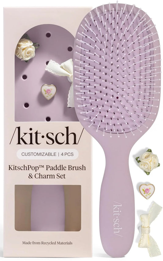 KitschPop™ Paddle Brush | Hair Brushes for Women – Soft Violet