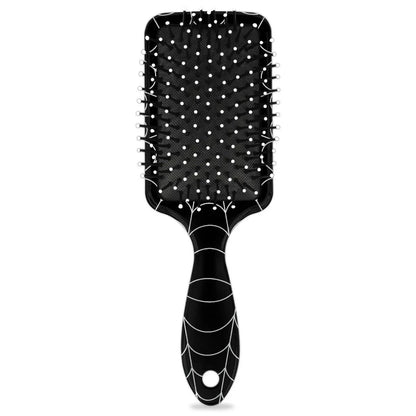 Personalized-Kids-Hair-Brush for Boy Girls Custom Gift Detangler Brush Soft Bristle Hair Brushes Travel Hair Brush for All Hair Types Christmas Hallowmas Spider Web Sliver Dot