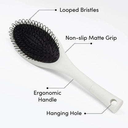 The Hair Shop Light Blue Loop Brush - Salon Professional Grade with Ergonomic Design - Safe Detangler Tool for 100% Remy Human and Synthetic Hair Extensions and Wigs (Light Blue)