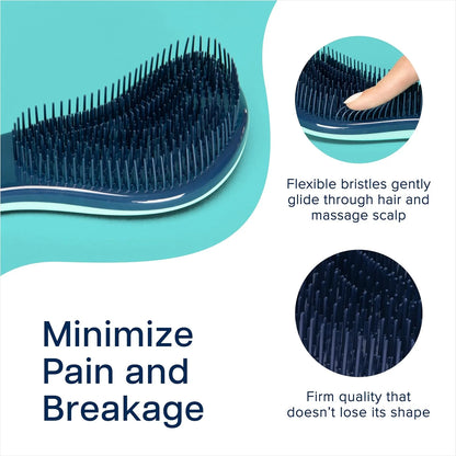 Crave Naturals Glide Thru Hair Brush - Detangler Brush for Curly, Straight, Wet or Dry Hair - Gentle Detangling Brushes for Adults, Kids, Toddlers - Hair Accessories for Women, 7.5x3" - Pink