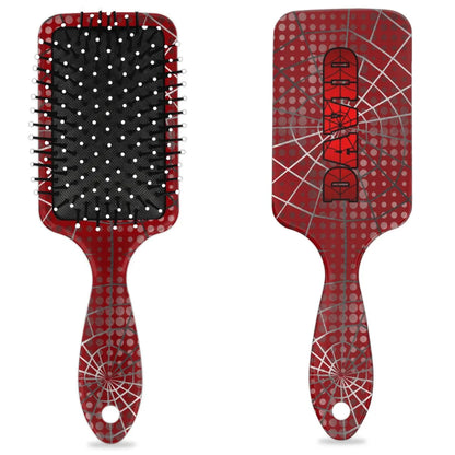 Personalized-Kids-Hair-Brush for Boy Girls Custom Gift Detangler Brush Soft Bristle Hair Brushes Travel Hair Brush for All Hair Types Christmas Hallowmas Spider Web Sliver Dot