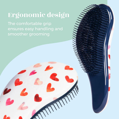 Crave Naturals Glide Thru Hair Brush - Detangler Brush for Curly, Straight, Wet or Dry Hair - Gentle Detangling Brushes for Adults, Kids, Toddlers - Hair Accessories for Women, 7.5x3" - Pink
