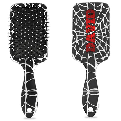 Personalized-Kids-Hair-Brush for Boy Girls Custom Gift Detangler Brush Soft Bristle Hair Brushes Travel Hair Brush for All Hair Types Christmas Hallowmas Spider Web Sliver Dot