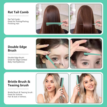 Curl Defining Brush, Curly Hair Brush, Slick Back Hair Brush, For Combing and Shaping Curls in All Hairstyles to Reduce Pulling (Pink)