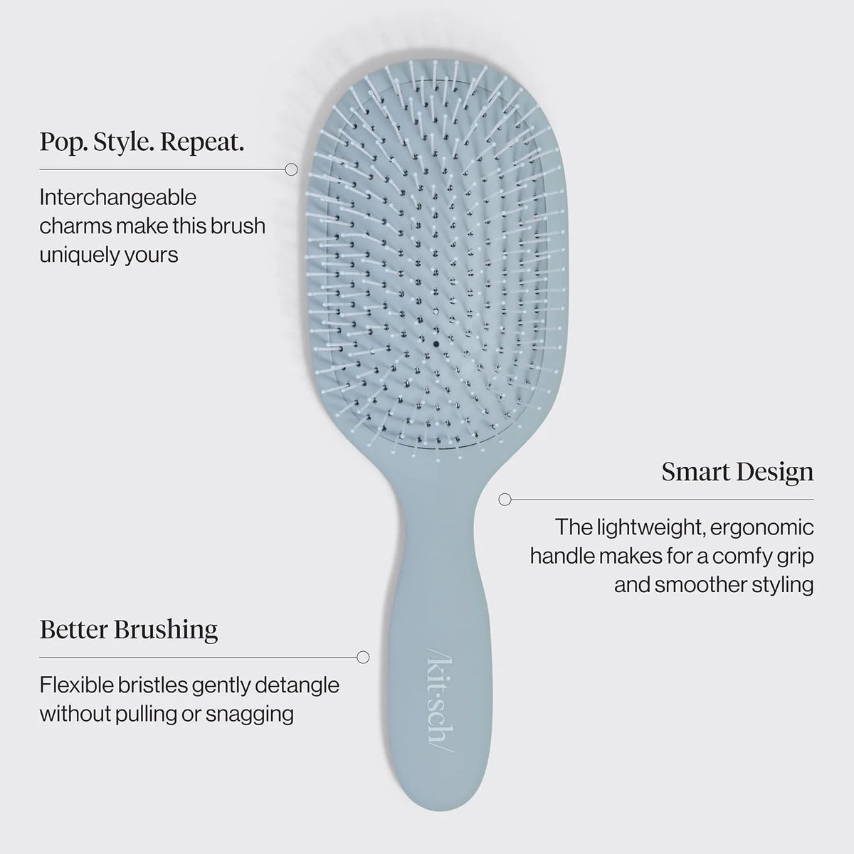 KitschPop™ Paddle Brush | Hair Brushes for Women – Soft Violet