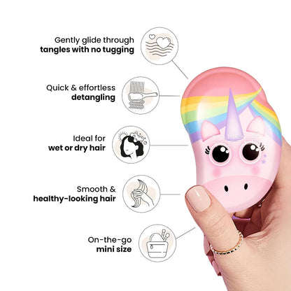 Tangle Teezer Original Detangler Mini Hair Brush for Kids, Unicorn Magic