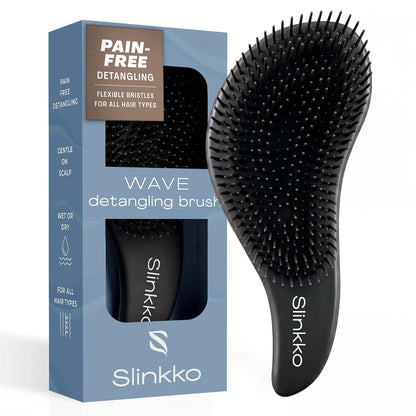Detangler Brush, Hair Brush for Women, Men & Kids - Detangling Hair Brush for Curly, Thick, Fine & Wavy Hair - Anti-Breakage Wave Brush, Pain-Free Hairbrush, Special Edition Burgundy