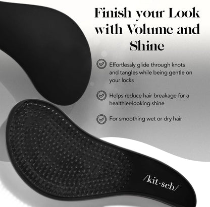 Kitsch Detangle Brush – Gentle Curly Hair Brush All Hair Types - Black