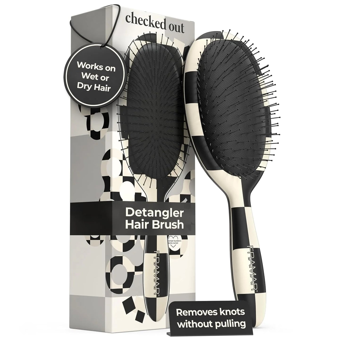 FRAMAR Wet Hair Brush Detangler, Detangling Hairbrush For Women – Giraffe