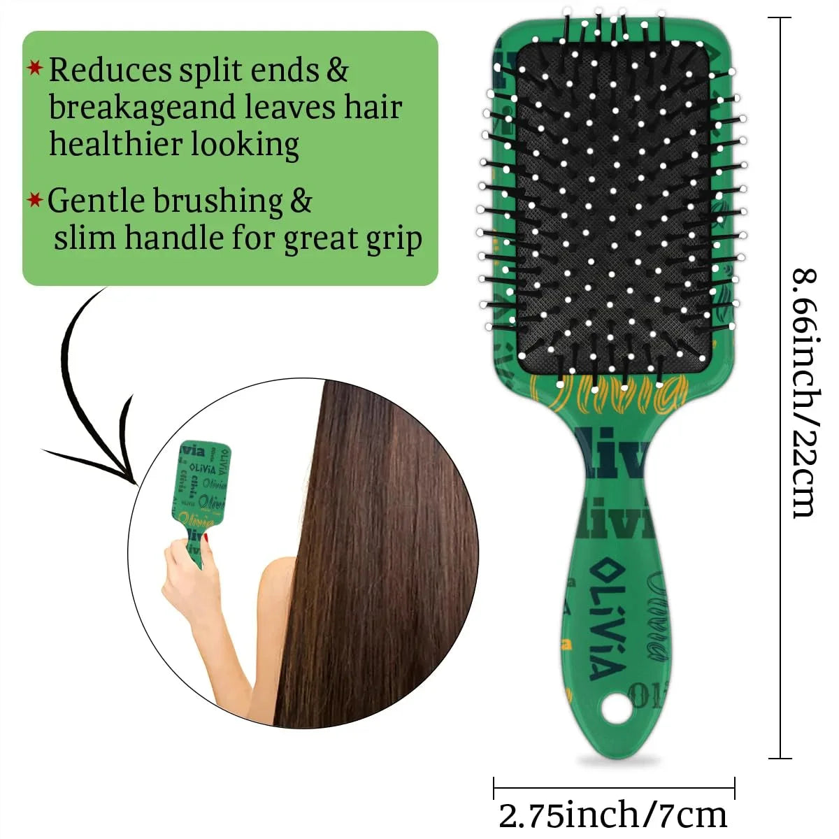Personalized Name Hair Brush Detangler Brush Gifts for Women Man Custom Detangler-Hair-Brush Kids-Toddler-Girls for Travel All Hair Types