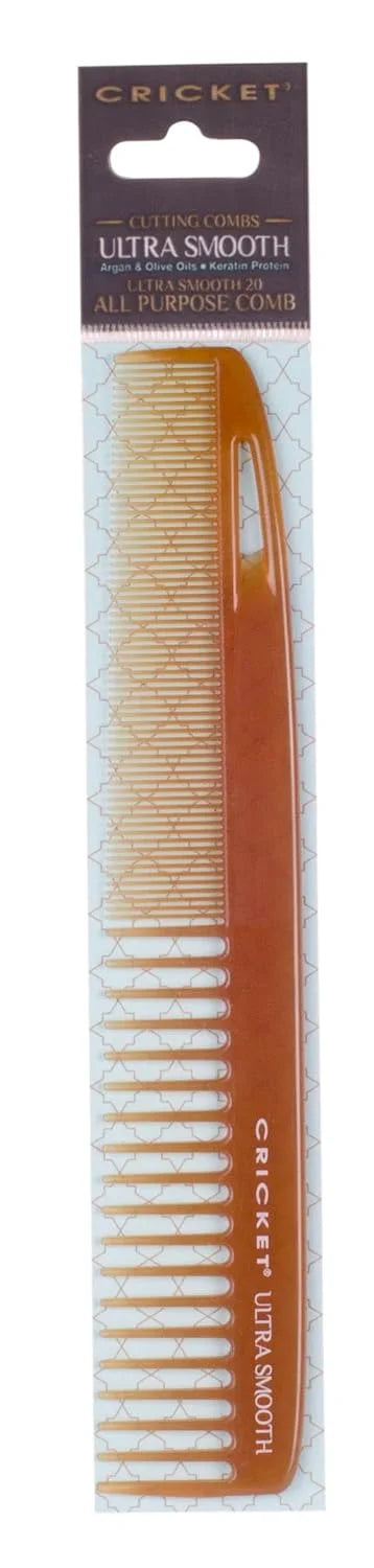 Cricket Ultra Smooth Coconut Conditioning Comb – Infused with Coconut Oil & Keratin for Frizz-Free Shine and Hydration, Ideal for Mid-Length, Thick, and Textured Hair