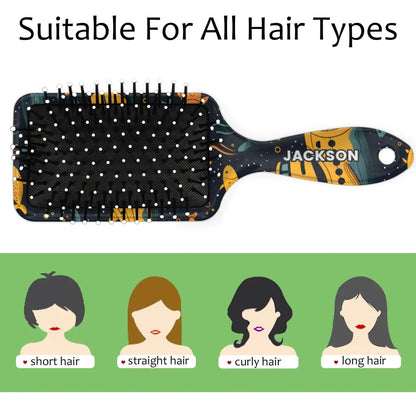 Personalized Cute Car Detangler-Hair-Brush for Kids Boys,Glides Through Tangles Comb,Custom Name Hair Brushes for All Hair Types Wet/Dry/Curly/Thick Hair,White 2