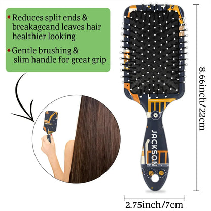 Personalized Cool-Rocket Detangler-Hair-Brush for Kids-Boys,Glides Through Tangles Comb,Custom Name Hair Brushes for All Hair Types Wet/Dry/Curly/Thick Hair,Dark Blue