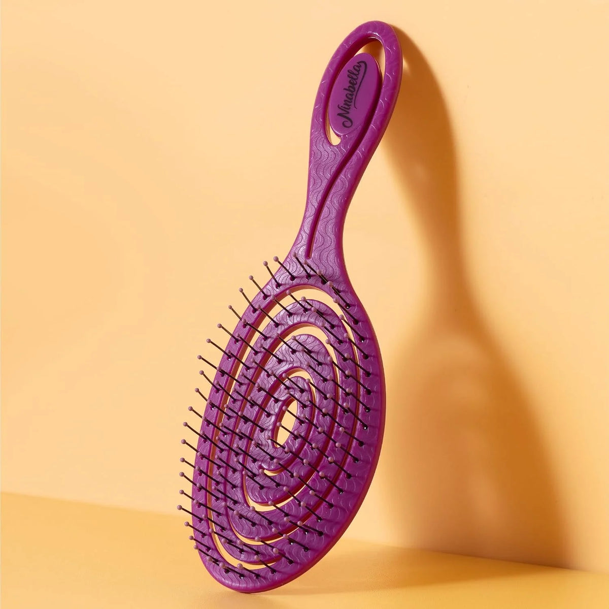Ninabella Detangler Brush - No Tangle Hair Brush for Women, Fine, Thick and Long Hair - Hairbrush for Wet and Dry Hair, Gentle on the Scalp - Elegant Black