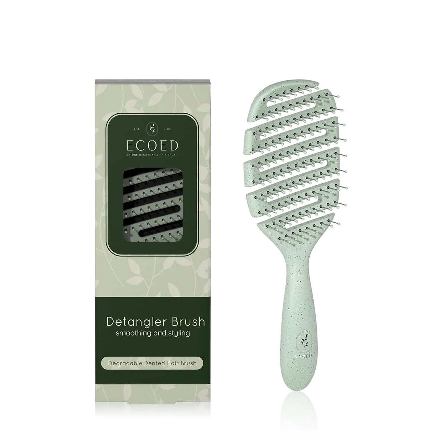 Ecoed Hair brush, Vented Detangling Brush, Quickly Detangles and Smooths hair for Curly, Thick, and Straight Hair, Hair Brush for Women and Men, Blue, Eco Friendly, Sustainable Material