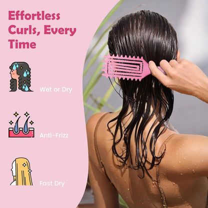 ABOYOY Curl Defining Brush with Side Gear for Curly Hair, Detangling & Styling Brush for Women Men, Lightweight Ergonomic Candy Brush Works on Wet or Dry Hair(green)