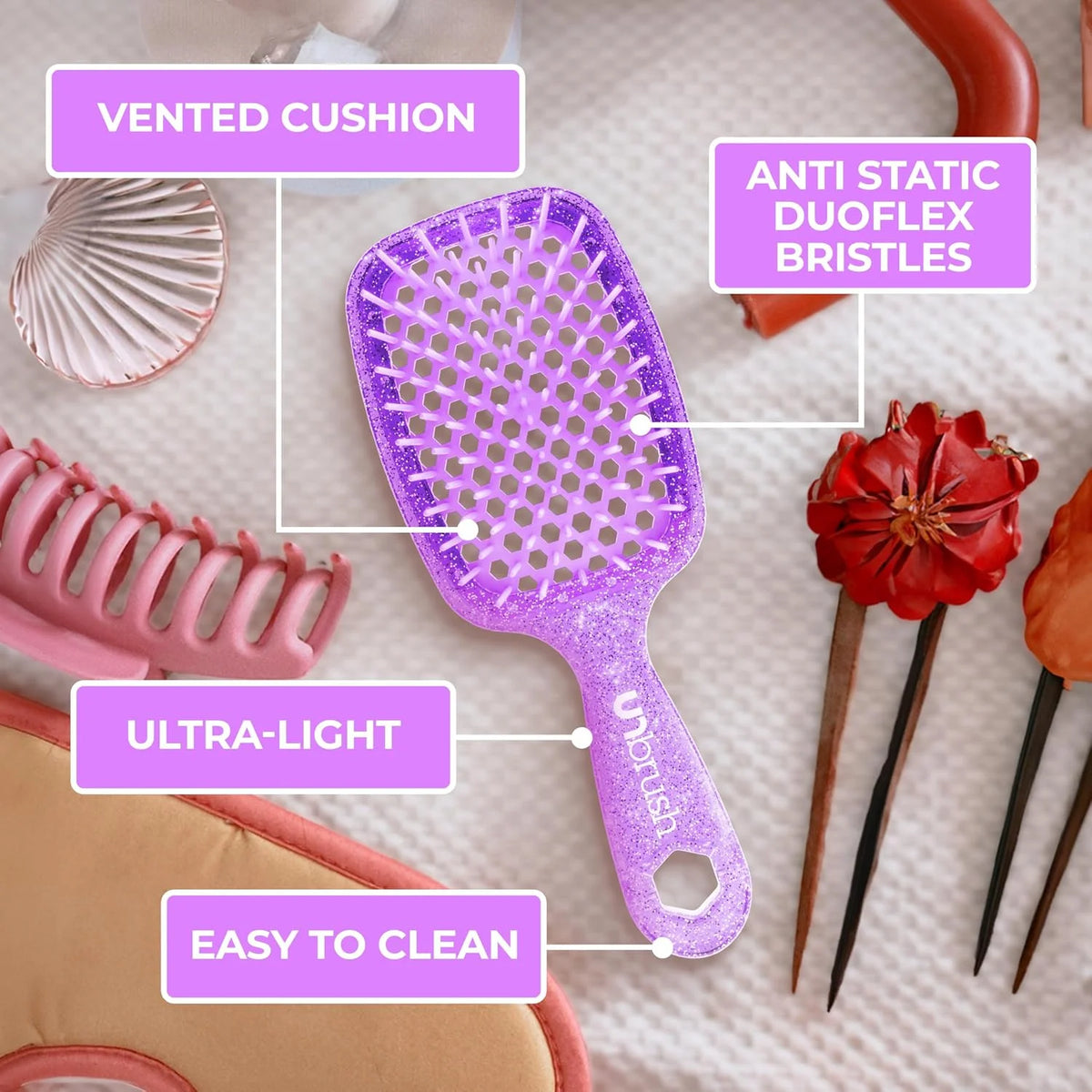 FHI Heat UNbrush Detangling Brush Combo Pack - Original + Mini