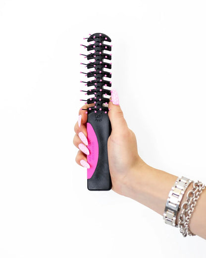 Cricket Static Free Volumizer Hair Brush - Styling, and Detangling All Hair Types, Long, Short, Thick, Thin, Curly, Straight, and Wavy, Happy Hair (Sky Blue)