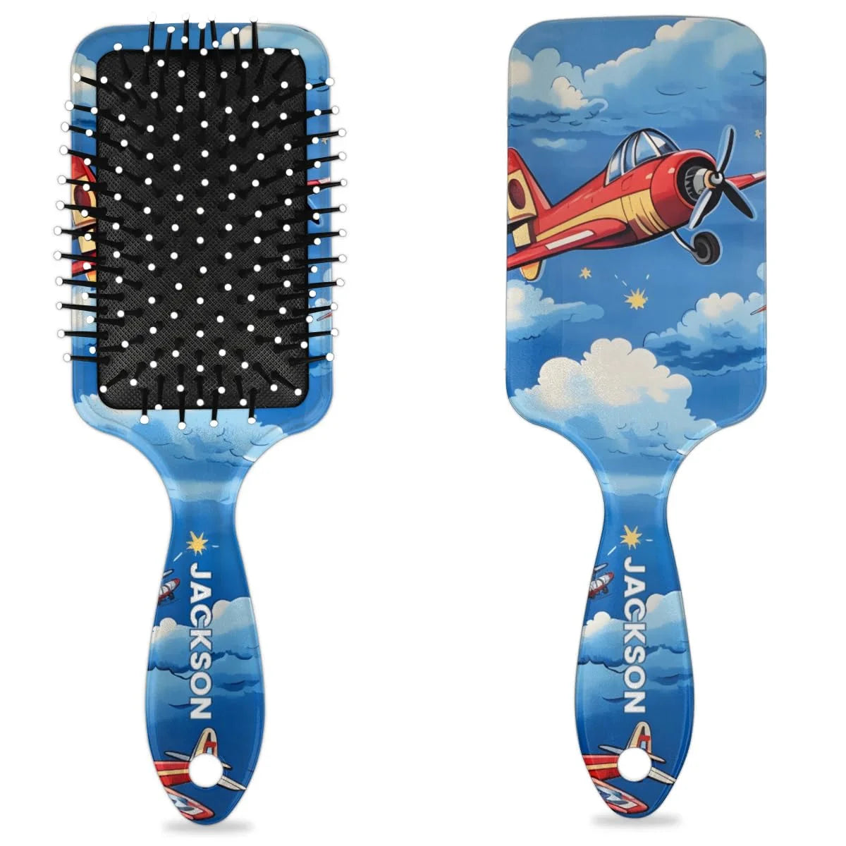 Personalized Cute Car Detangler-Hair-Brush for Kids Boys,Glides Through Tangles Comb,Custom Name Hair Brushes for All Hair Types Wet/Dry/Curly/Thick Hair,White 2