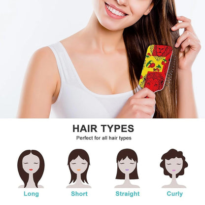 Air Cushion Comb for Massage Japanese Ocean Wave Fish Koifish Art, For Curly Long Thick Straight Hair, Women Girls Ladies