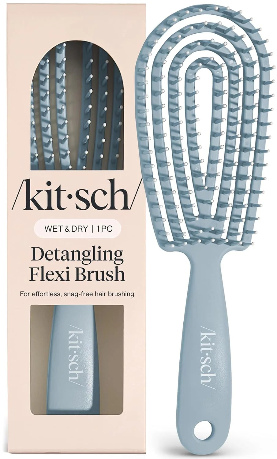 Kitsch Flexi Flow Detangler Brush, Hair Brushes For Women - Black