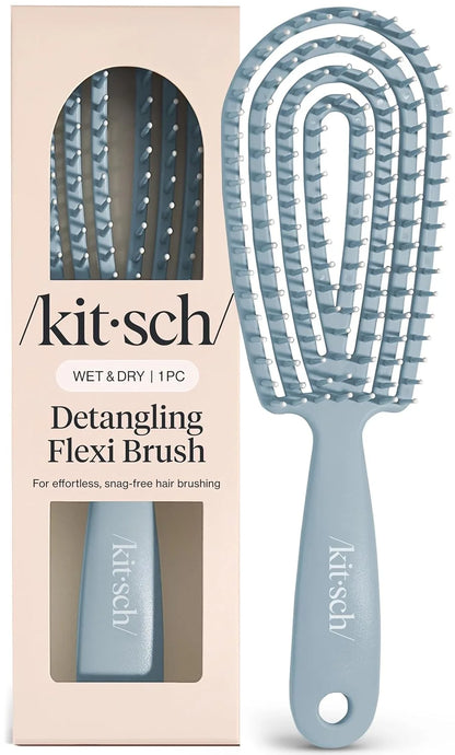 Kitsch Flexi Flow Detangler Brush, Hair Brushes For Women - Black