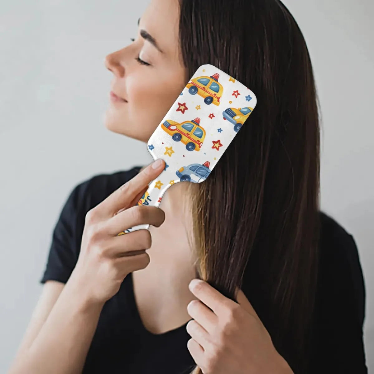 Personalized Cute Car Detangler-Hair-Brush for Kids Boys,Glides Through Tangles Comb,Custom Name Hair Brushes for All Hair Types Wet/Dry/Curly/Thick Hair,White 2