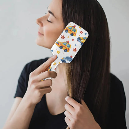 Personalized Cute Car Detangler-Hair-Brush for Kids Boys,Glides Through Tangles Comb,Custom Name Hair Brushes for All Hair Types Wet/Dry/Curly/Thick Hair,White 2