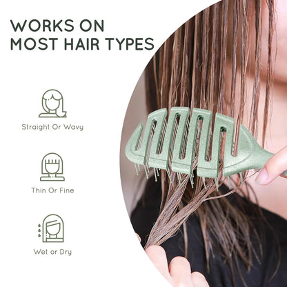 Ecoed Hair brush, Vented Detangling Brush, Quickly Detangles and Smooths hair for Curly, Thick, and Straight Hair, Hair Brush for Women and Men, Blue, Eco Friendly, Sustainable Material