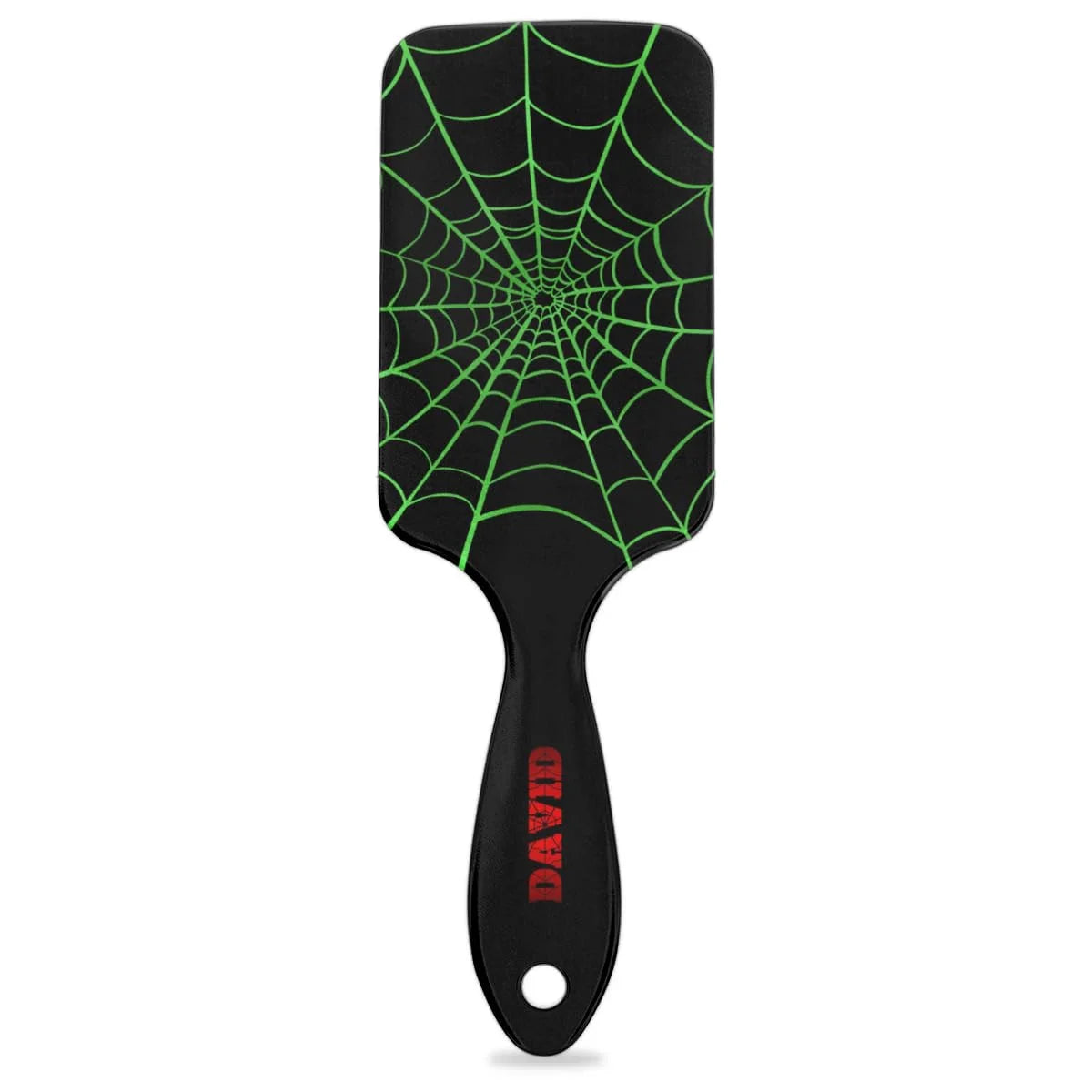 Personalized-Kids-Hair-Brush for Boy Girls Custom Gift Detangler Brush Soft Bristle Hair Brushes Travel Hair Brush for All Hair Types Christmas Hallowmas Spider Web Sliver Dot