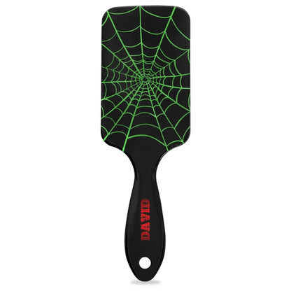 Personalized-Kids-Hair-Brush for Boy Girls Custom Gift Detangler Brush Soft Bristle Hair Brushes Travel Hair Brush for All Hair Types Christmas Hallowmas Spider Web Sliver Dot