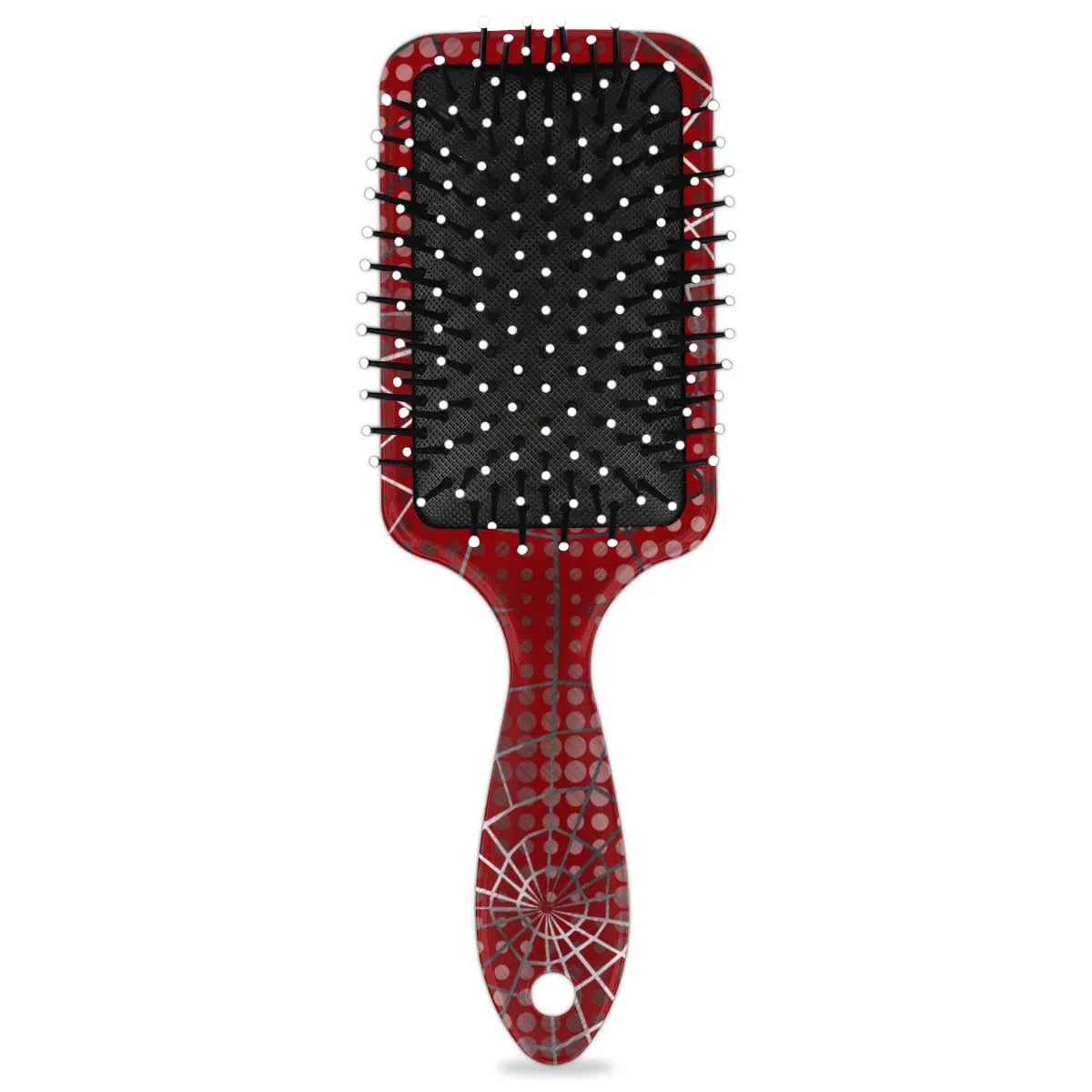Personalized-Kids-Hair-Brush for Boy Girls Custom Gift Detangler Brush Soft Bristle Hair Brushes Travel Hair Brush for All Hair Types Christmas Hallowmas Spider Web Sliver Dot