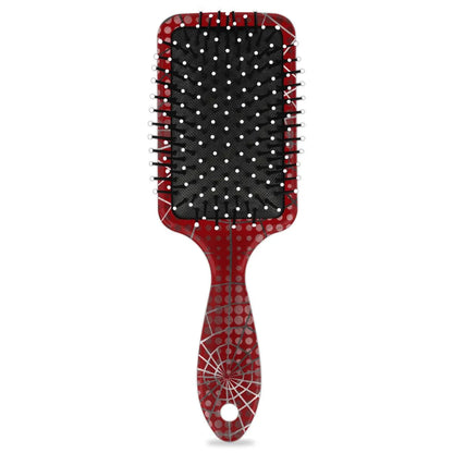Personalized-Kids-Hair-Brush for Boy Girls Custom Gift Detangler Brush Soft Bristle Hair Brushes Travel Hair Brush for All Hair Types Christmas Hallowmas Spider Web Sliver Dot