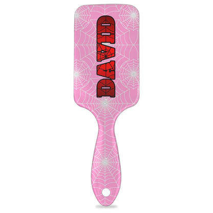 Personalized-Kids-Hair-Brush for Boy Girls Custom Gift Detangler Brush Soft Bristle Hair Brushes Travel Hair Brush for All Hair Types Christmas Hallowmas Spider Web Sliver Dot