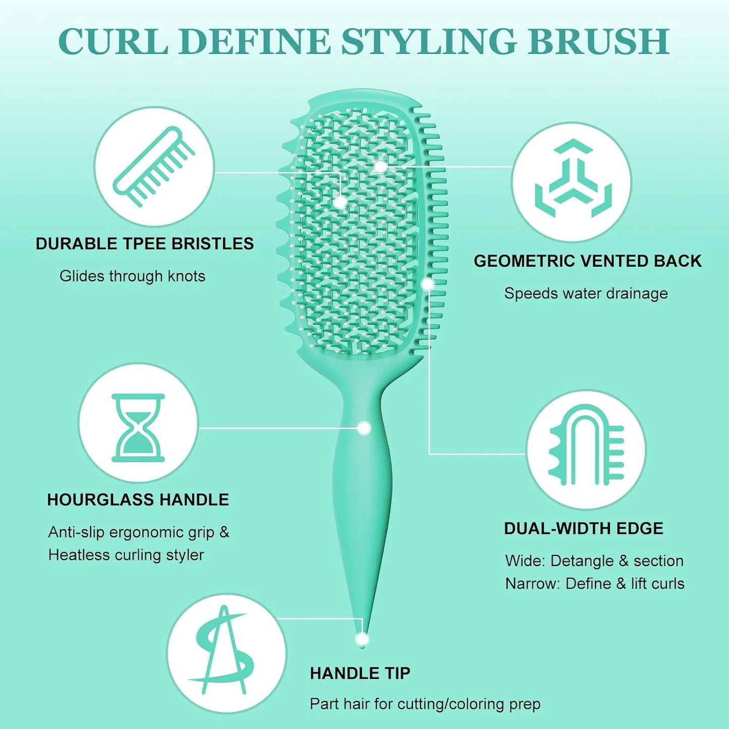Curly Hair Brush, Curl Brush For Wet & Dry Hair,Curl Defining For Women&Men