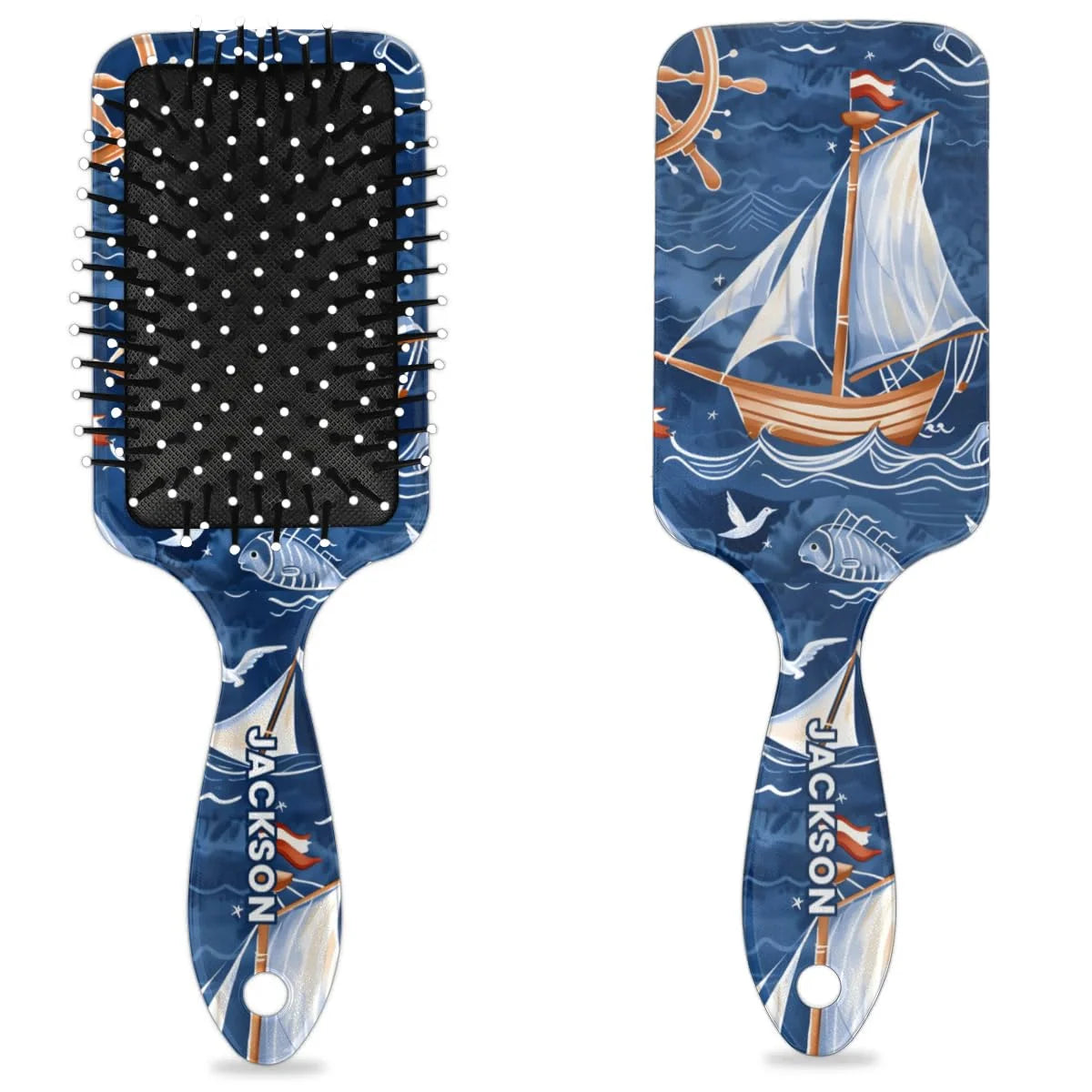 Personalized Cute Car Detangler-Hair-Brush for Kids Boys,Glides Through Tangles Comb,Custom Name Hair Brushes for All Hair Types Wet/Dry/Curly/Thick Hair,White 2