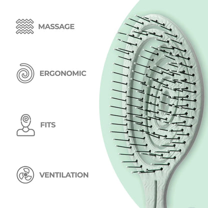 Ninabella Detangler Brush - No Tangle Hair Brush for Women, Fine, Thick and Long Hair - Hairbrush for Wet and Dry Hair, Gentle on the Scalp - Elegant Black