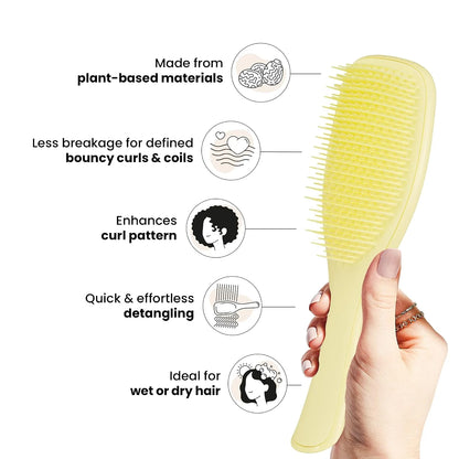 Tangle Teezer Plant-Based Ultimate Detangler Curly Hair Brush, Yellow