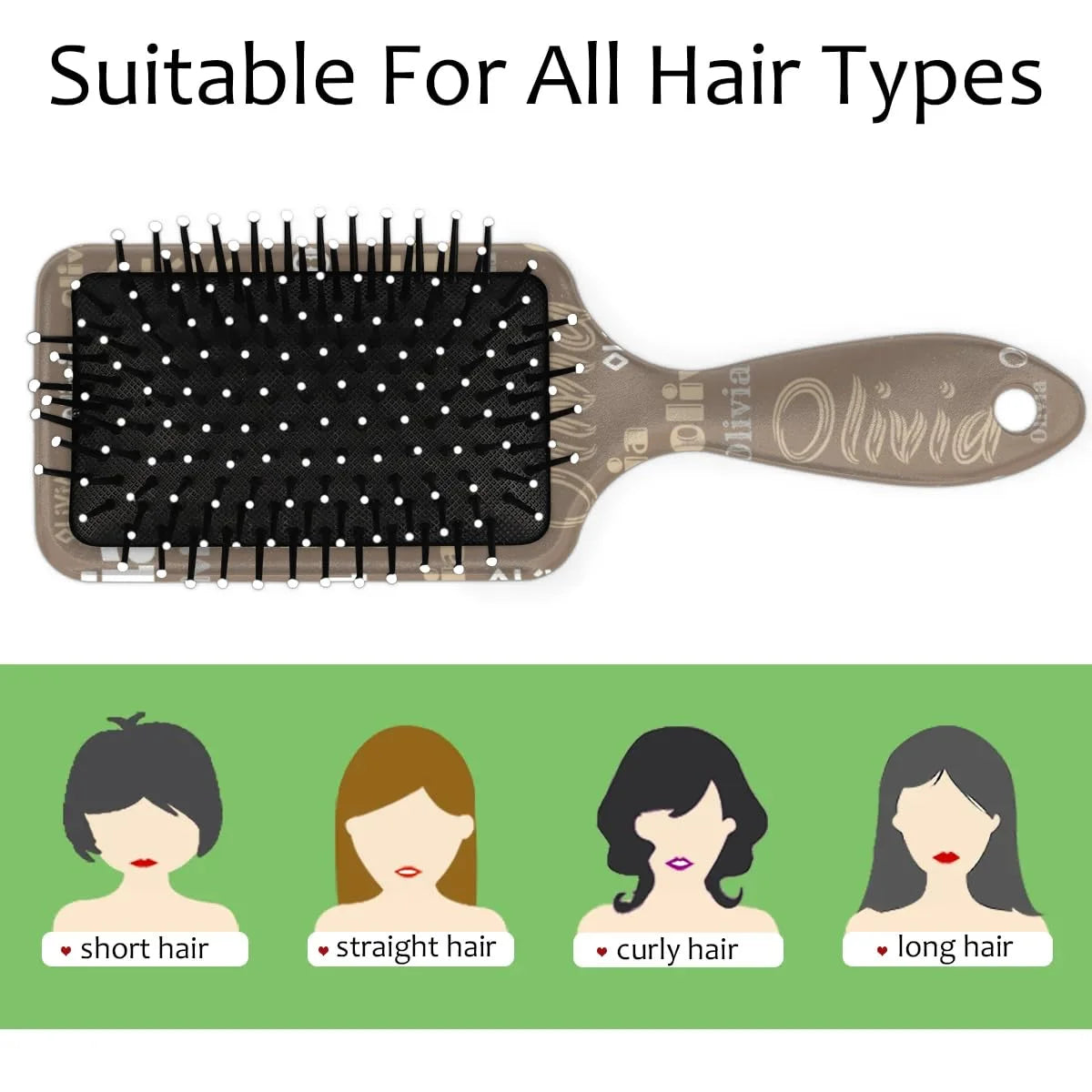 Personalized Name Hair Brush Detangler Brush Gifts for Women Man Custom Detangler-Hair-Brush Kids-Toddler-Girls for Travel All Hair Types