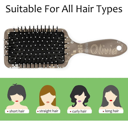 Personalized Name Hair Brush Detangler Brush Gifts for Women Man Custom Detangler-Hair-Brush Kids-Toddler-Girls for Travel All Hair Types