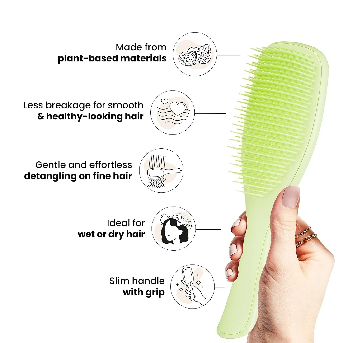 Tangle Teezer Plant-Based Ultimate Detangler Curly Hair Brush, Yellow